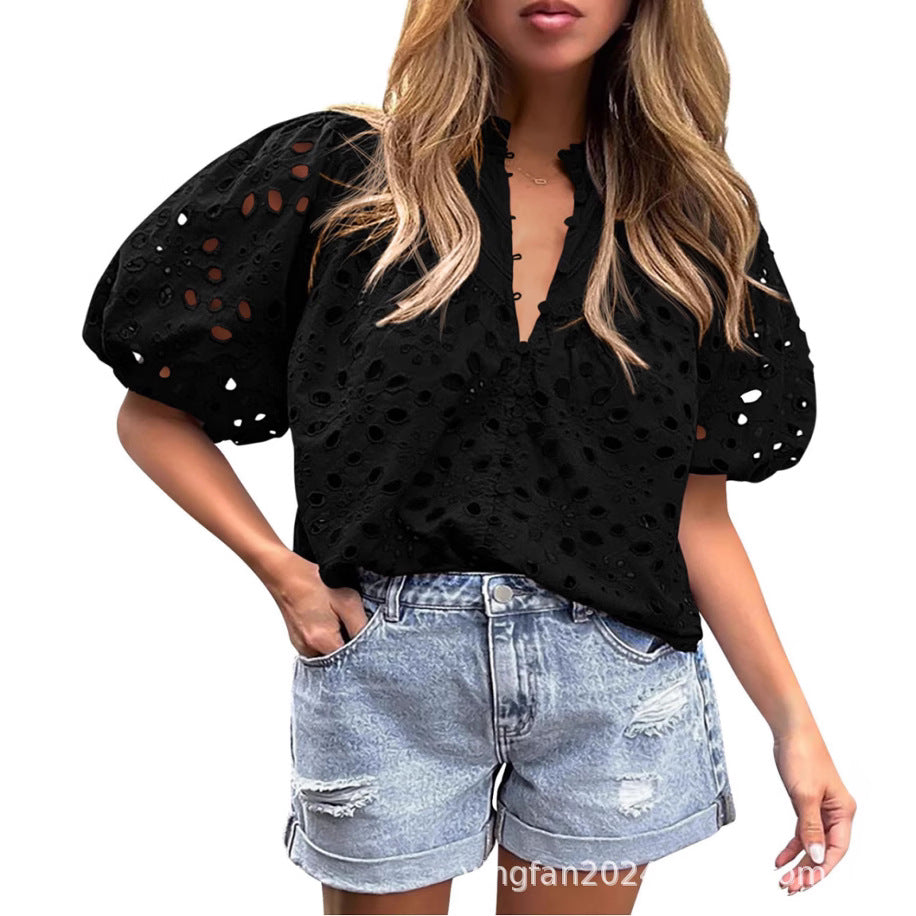 Dame Elegant Hulsbluse Stilla