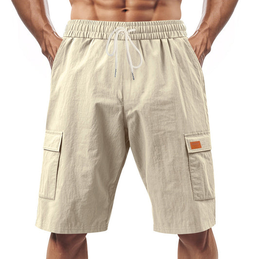 Herre afslappede cargo-shorts med sidelommer og elastisk talje Stilla