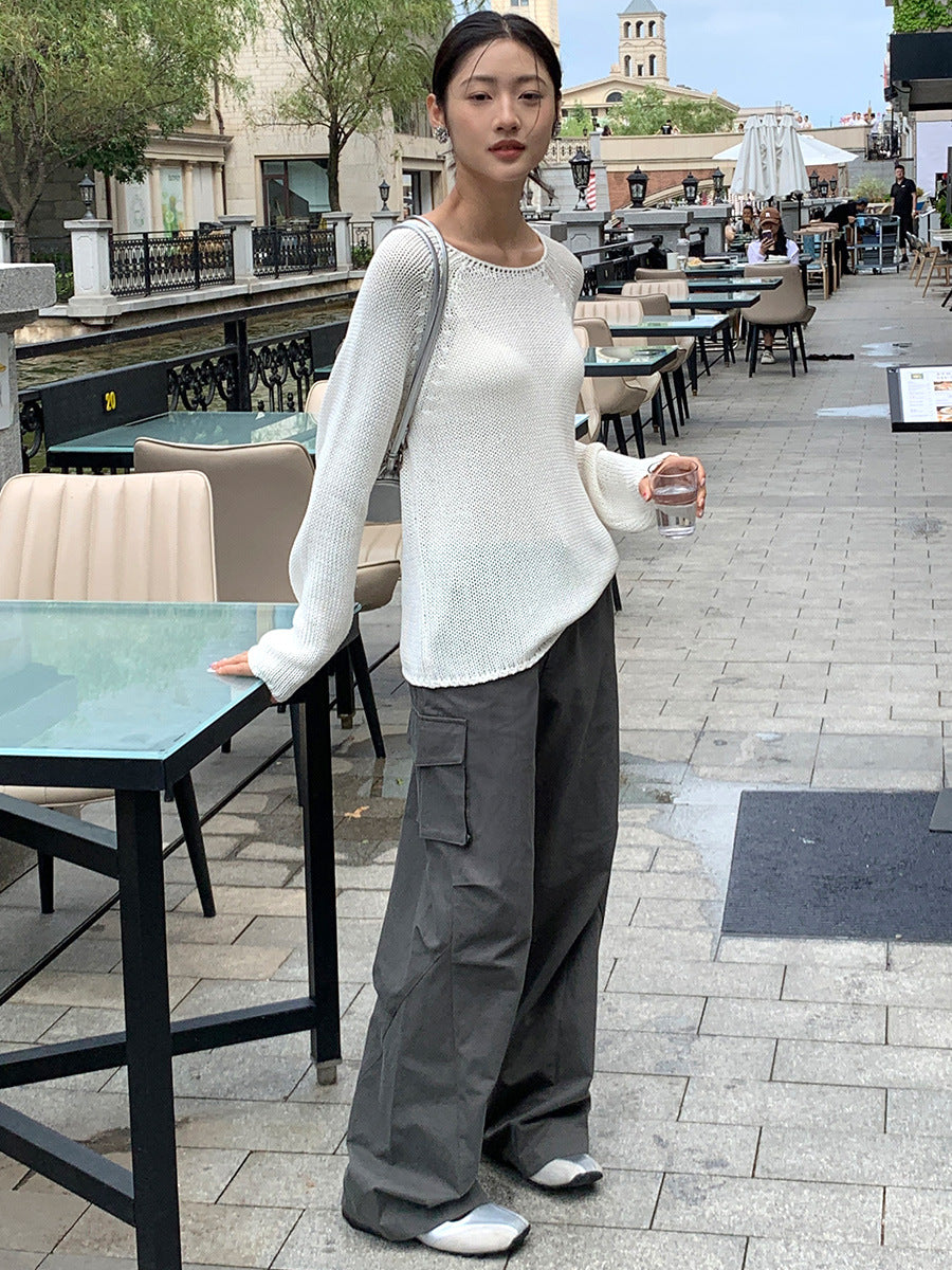 Dame afslappede Cargo-bukser med høj talje og praktiske sidelommer Stilla