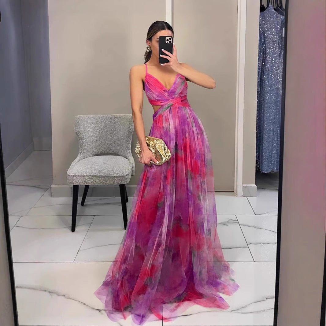 Dame Elegant Floral Maxi Kjole Stilla