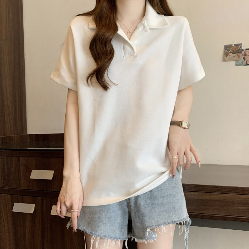 Femme Polo Stil Løs Pasform Top Stilla