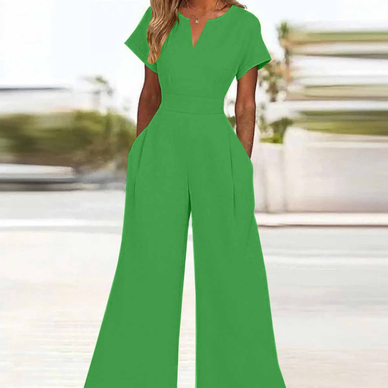 Dame bredbenet jumpsuit Stilla