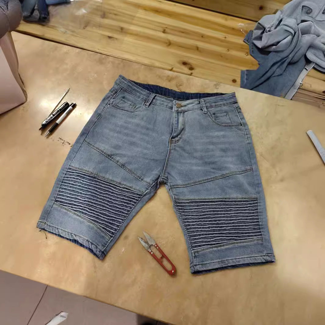 Dame Denim Cykelbukser med modet Biker-detail Stilla