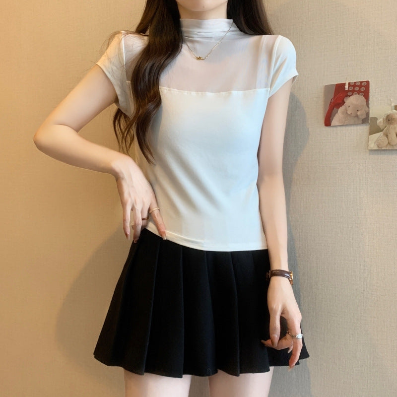 Femme Gennemsigtig Overlay T-shirt Stilla