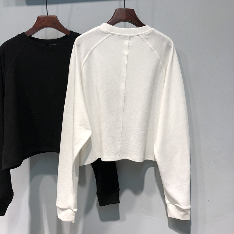Dame Cropped Sweatshirt med behagelige Raglanærmer Stilla