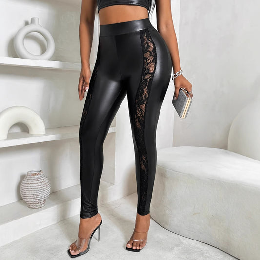 Dame Højskåret Leggings med Spidsedesign Stilla