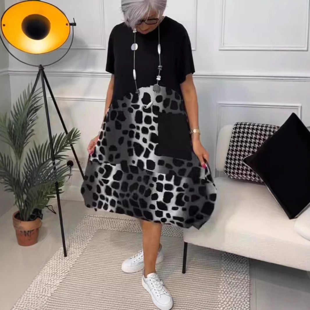 Dame afslappet kjole med dyremønster Stilla