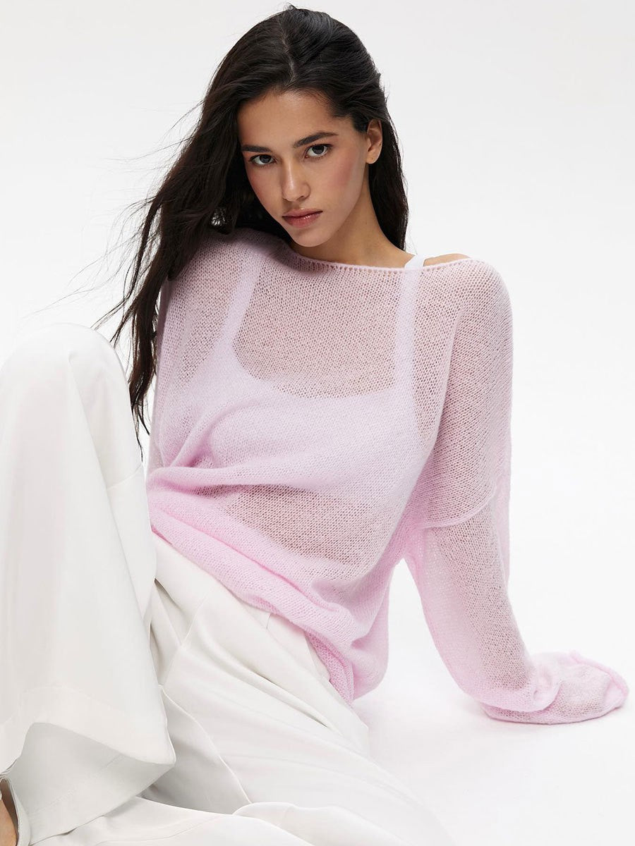 Dame afslappet longsleeve pullover i fin strik kvalitet Stilla