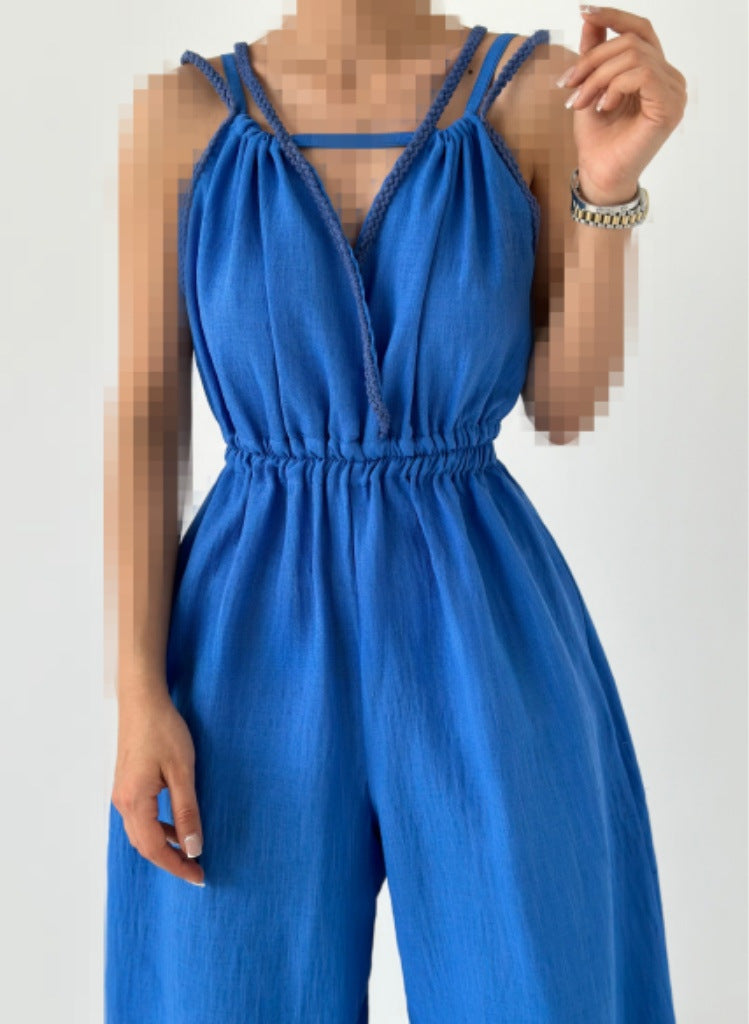 Dame afslappet jumpsuit med justerbare stropper og elastisk talje Stiila