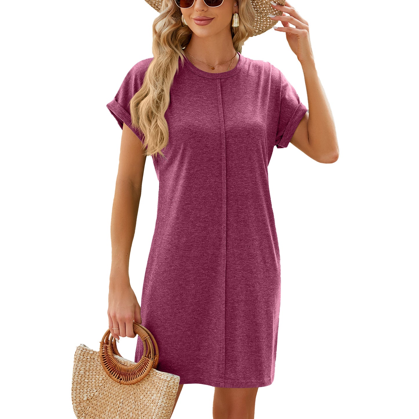 Dame afslappet kortærmet kjole i minimalistisk design Stilla