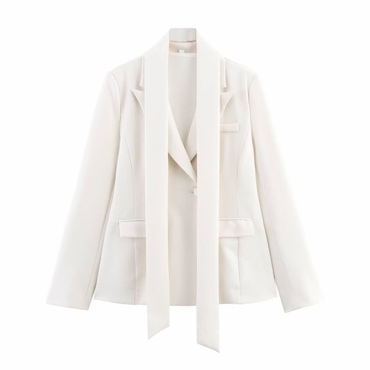 Dame elegant blazer med aftageligt halstørklæde Stilla