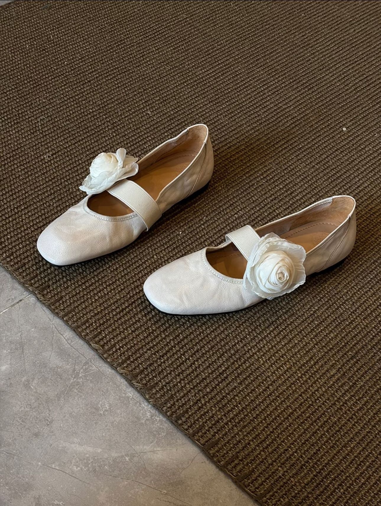 Dame Elegant Justerbare Stropper Ballerina Flade Sko med Blomstermotiver Stilla