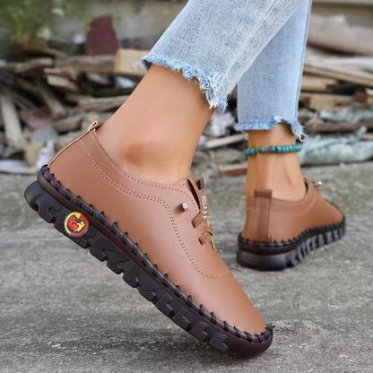 Dame behagelige Håndlavede Læder-Sneakers med elastiske indlæg Stilla