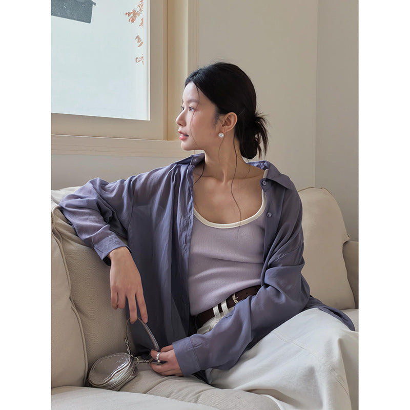 Dame afslappet overshirt lavet af let, åndbart materiale med afslappet snit Stilla