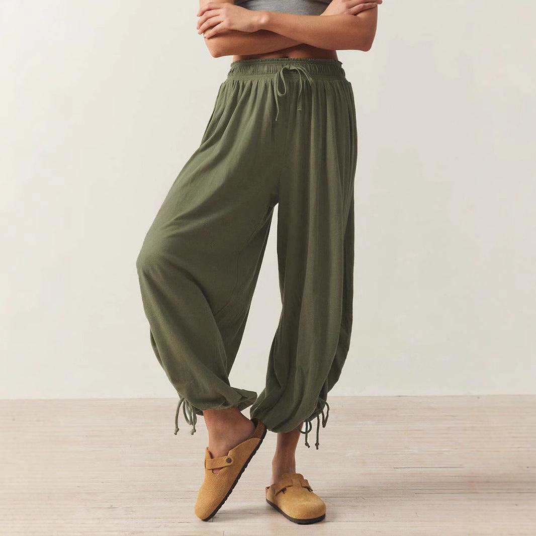 Dame afslappede cargo-bukser med elastisk talje og sidelommer Stilla