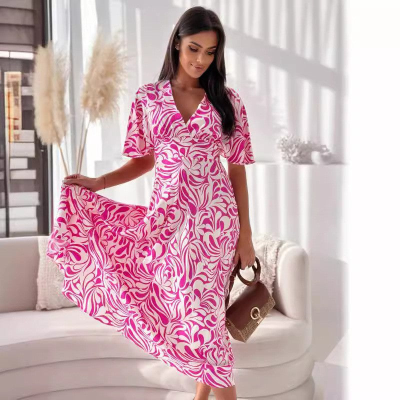 Dame Elegant Høj-slids Blomster Varekjole Stilla