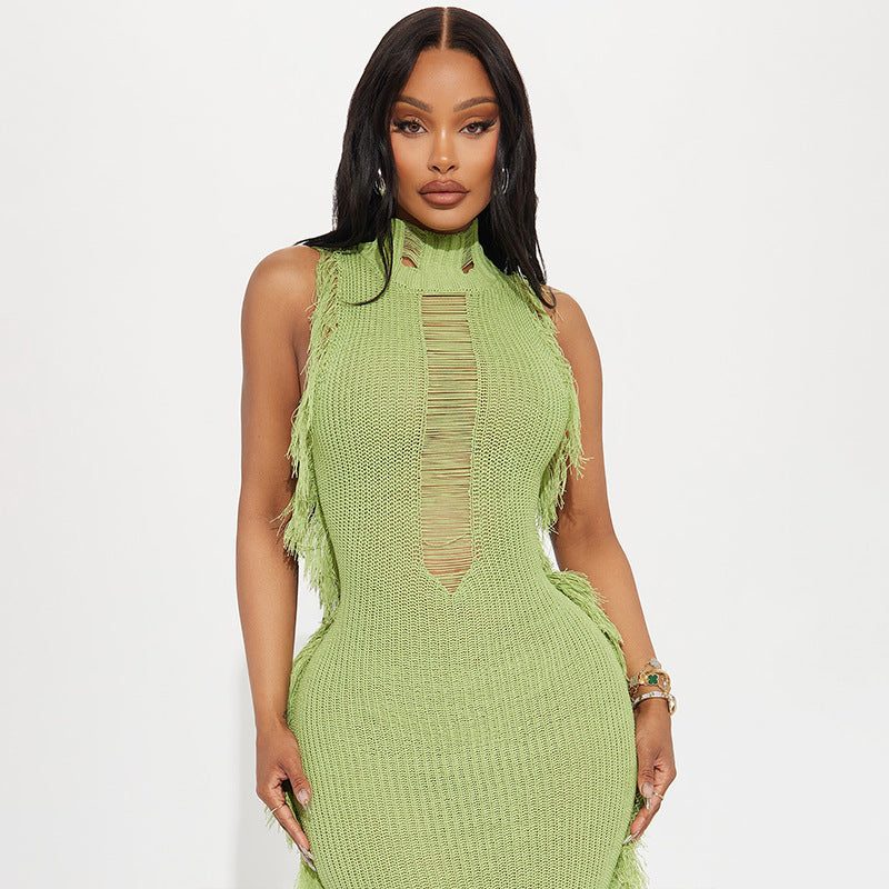 Dame Cutout Strik Bodycon Kjole Stilla