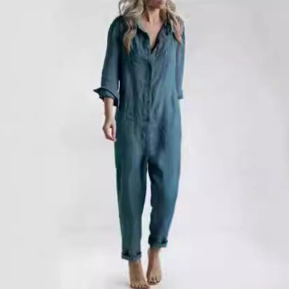 Dame Denim Overalls med praktiske lommer og komfortabel pasform Stilla