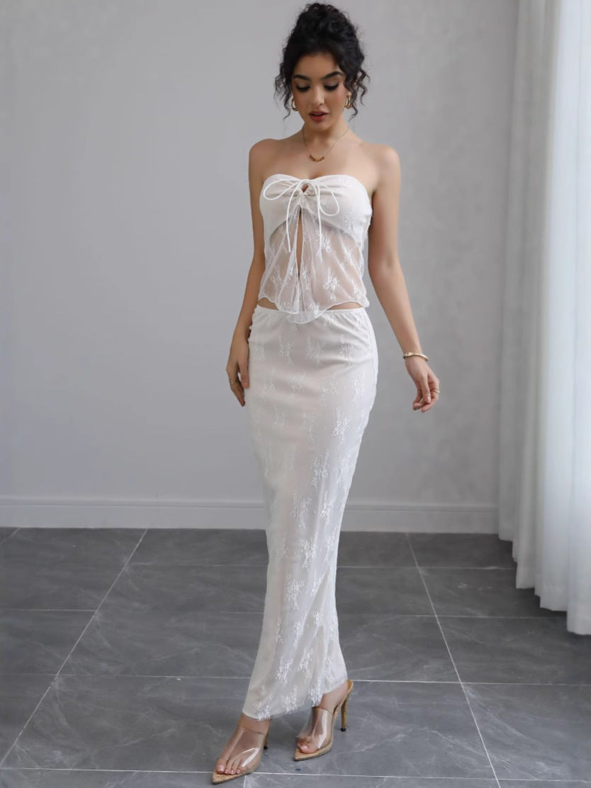 Dame Elegant Gennemsigtigt Maxikjole Stilla