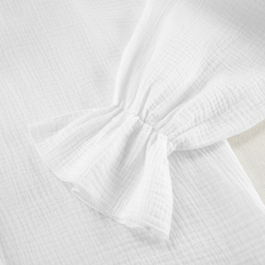 Dame afslappet kortærmet overdel og shorts-sæt i let bomuld Stilla