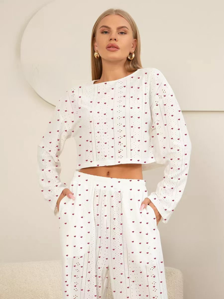 Dame afslappet Crop-Top og Joggingbukser Sæt Stilla