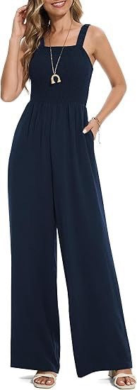 Dame jumpsuit med bred ben og smal overdel Stilla