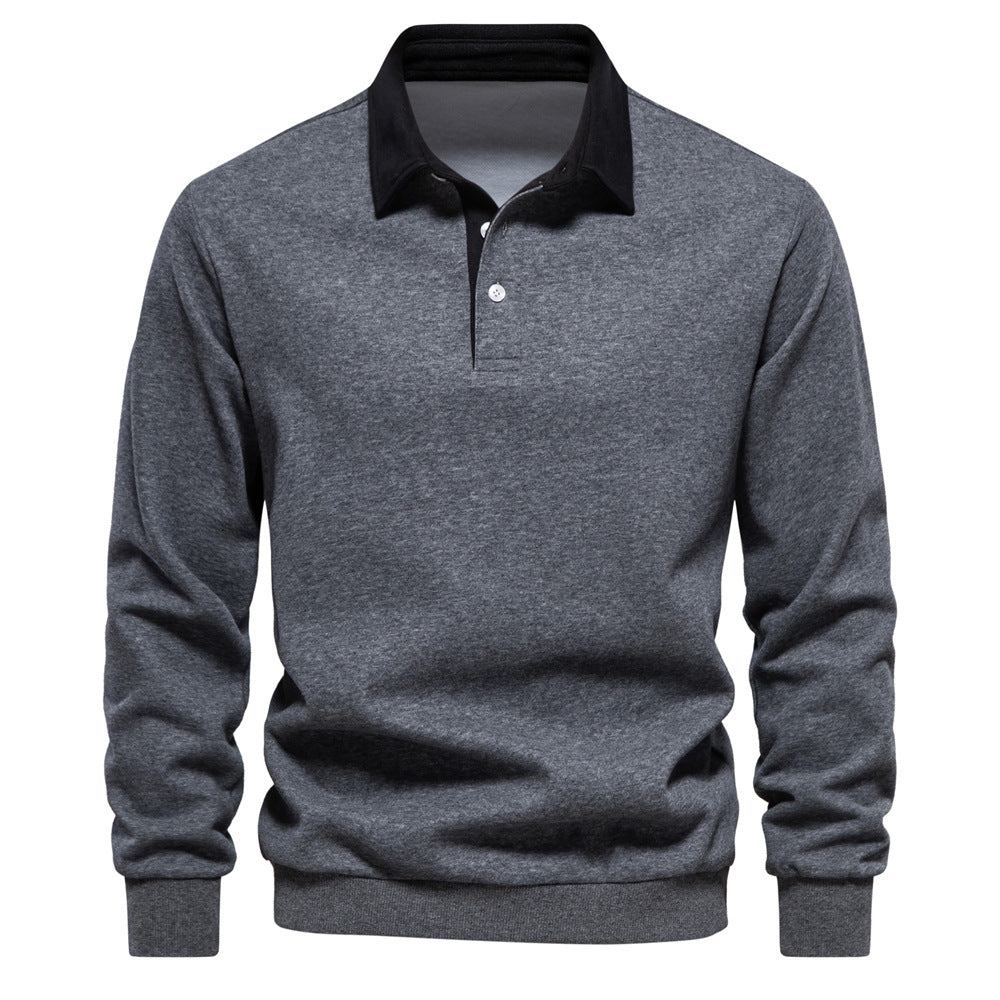Herrer Langærmet Poloshirt med elegant krave og blød bomuldsblanding Stilla