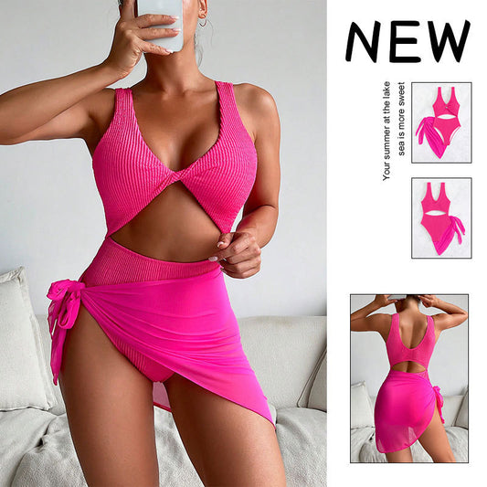 Dame Cut-Out Badedragt med elegant Wrap-Nederdel Stilla