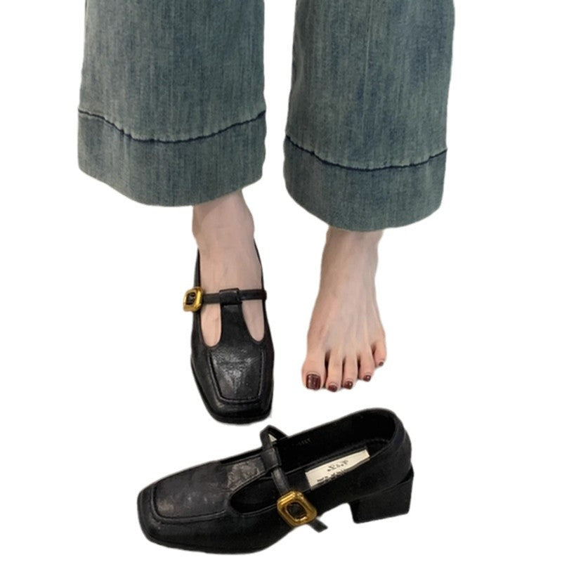 Dame Elegant Firkanthæle T-rem Sandaler Blockhæle Stilla