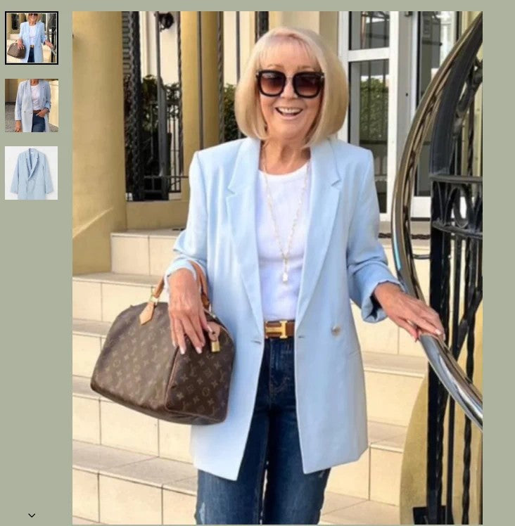 Dame Elegant Blazer i afslappet snit med høj revers Stilla