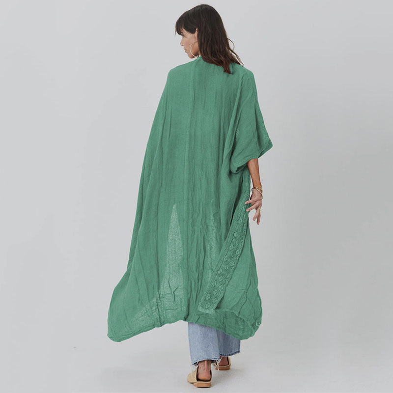 Dame afslappet strandkimono med fin spids og løs pasform Stilla