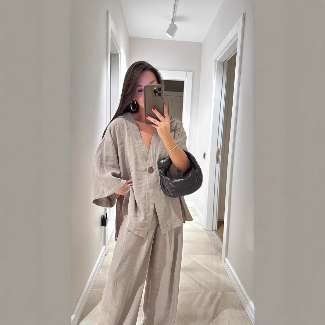 Dame afslappet jumpsuit med bredt ben og elegant snit Stilla