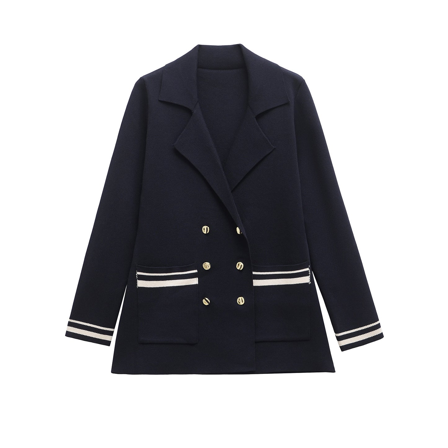 Dame Dobbelt-Matched Skræddersyet Blazer med Kontrastpiping Stilla