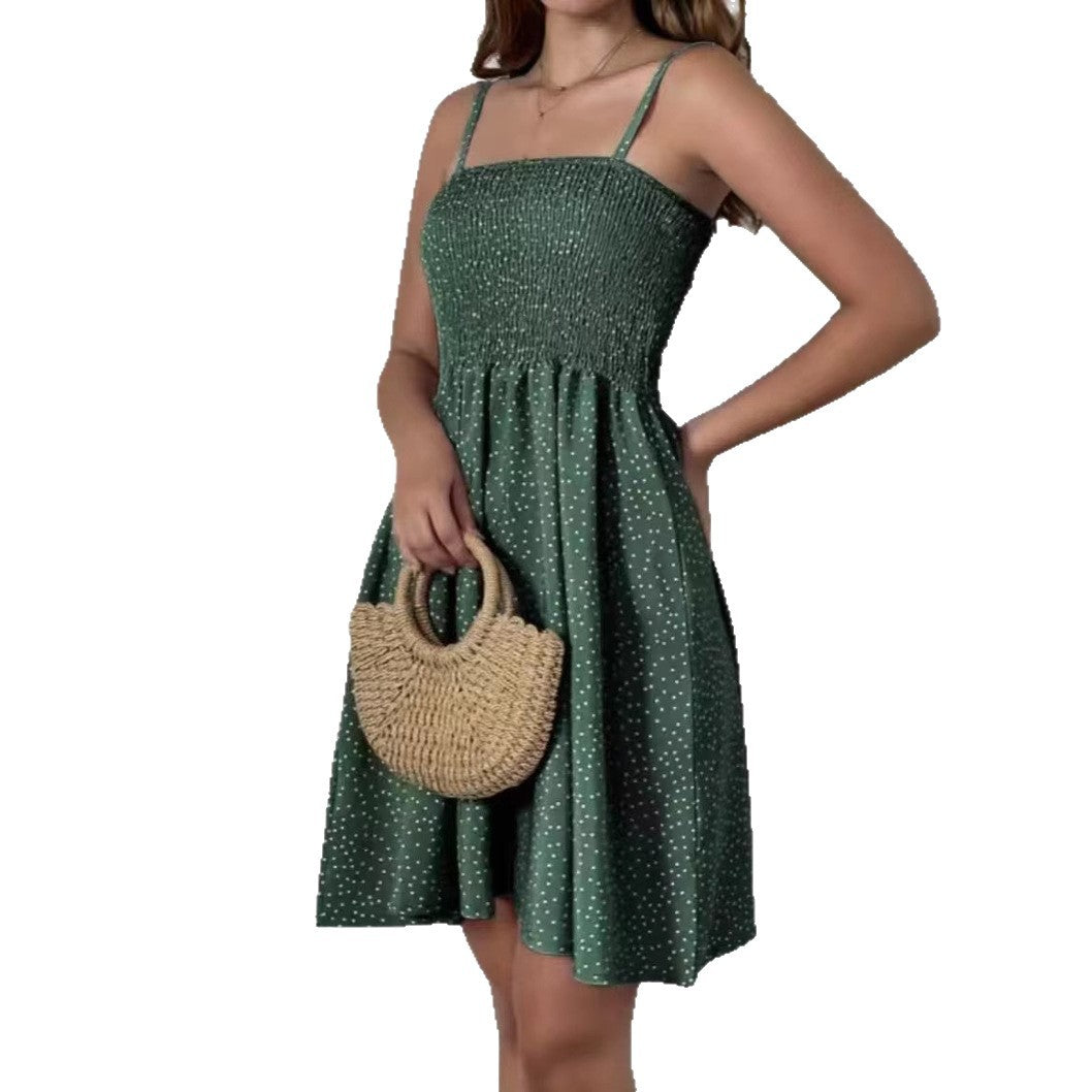 Dame A-linje Spaghetti strop kjole Stilla