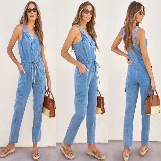Dame Casual Jumpsuit med praktiske lommer Stilla