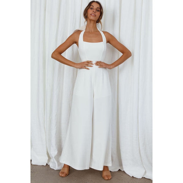 Damer Elegant Jumpsuit med bred ben Stilla