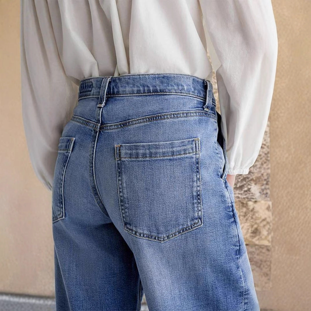 Dame vidde jeans med høj talje og klassisk design Stilla