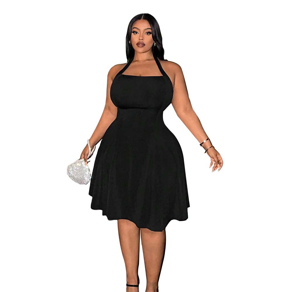 Dame elegant A-linje kjole med skulderløst design Stilla