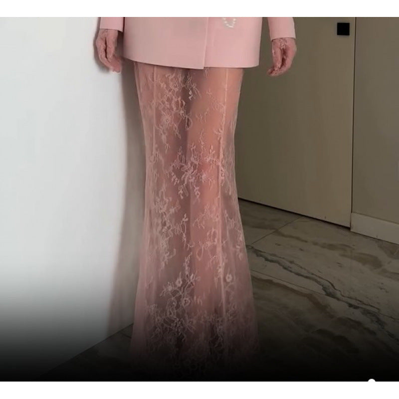 Dame elegant blazer med tætsiddende snit og dobbeltrækker Stilla