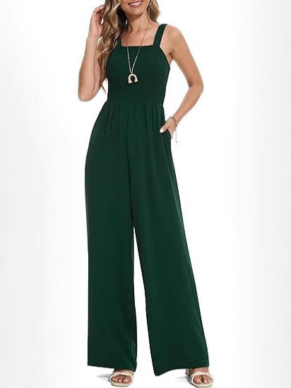 Dame jumpsuit med bred ben og smal overdel Stilla