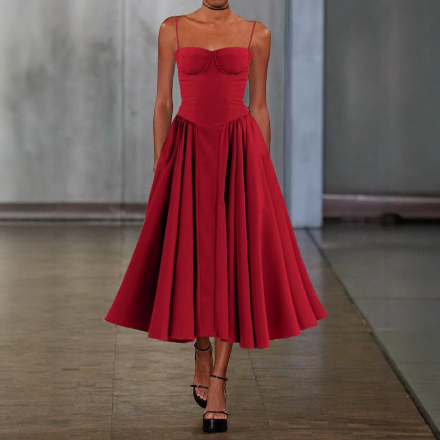 Dame Elegant A-linje Midi Kjole Stilla