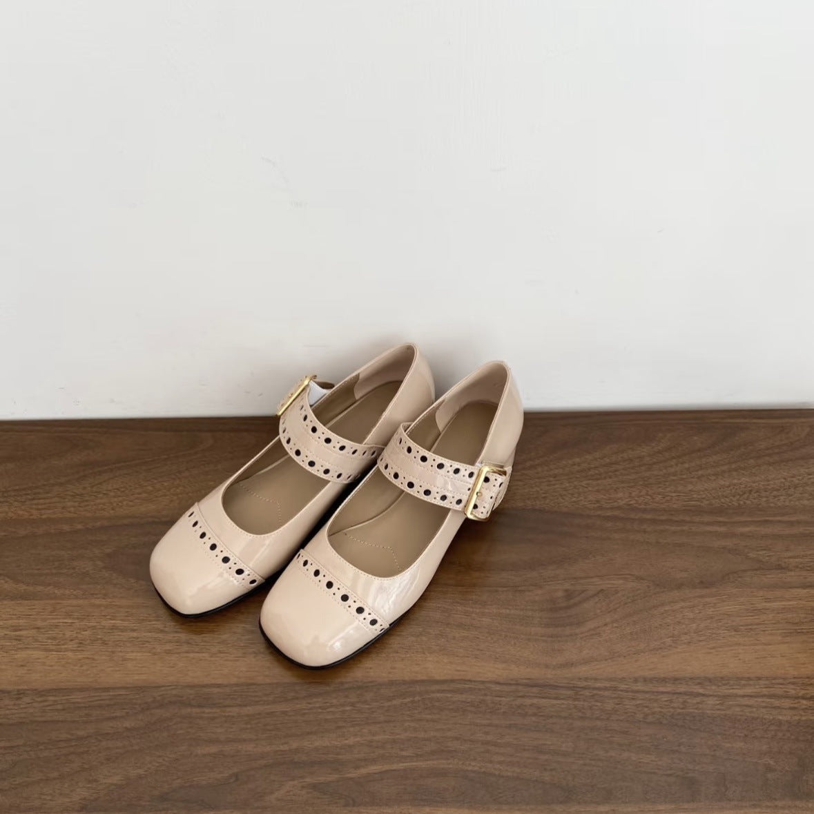 Dame dobbeltrem Mary Jane ballerinaer med dekorative spænder Stilla