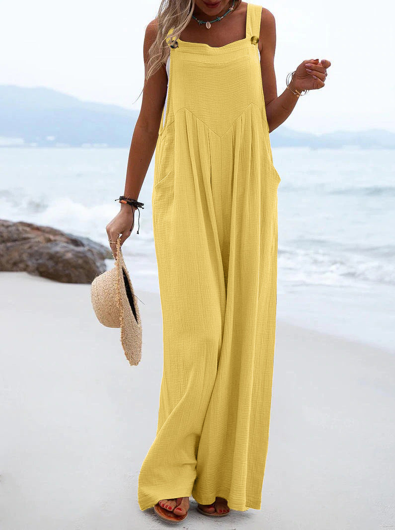 Dame Casual Jumpsuit med brede ben og lommer Stilla