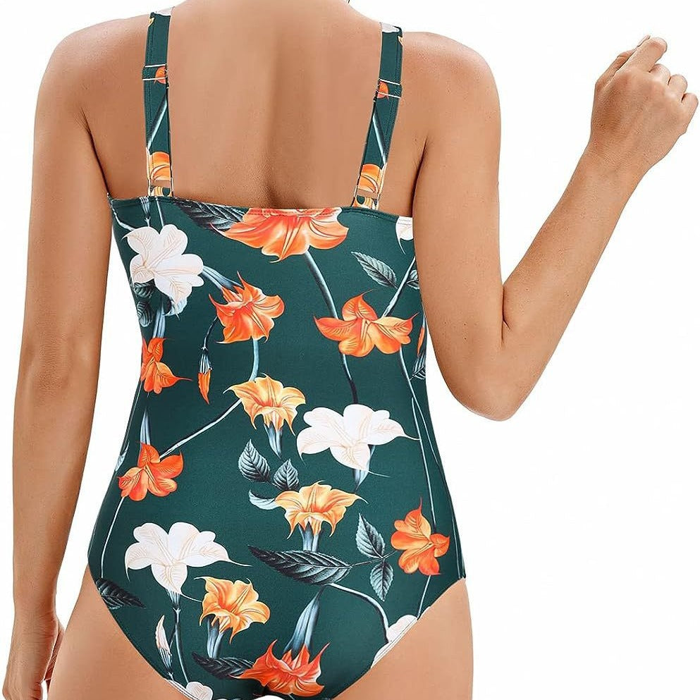 Dame Elegant Floral Wrap Én-delt Badedragt Stilla