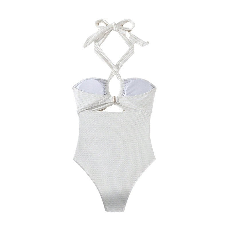 Dame Cut-Out Crisscross Enkelt Stykke Badedragt Stilla