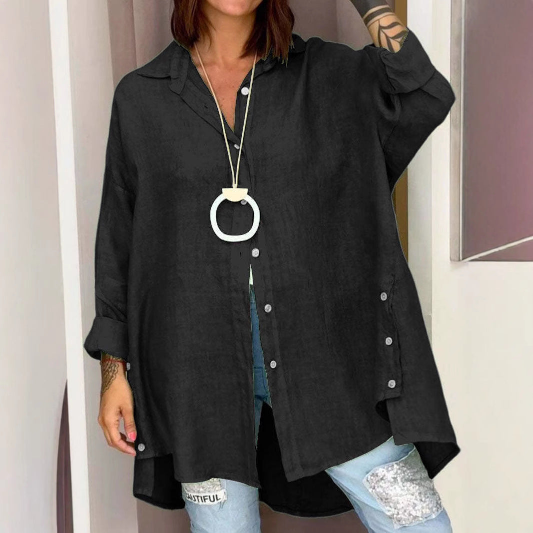 Dame afslappet oversized skjorte med knaplukning Stiila