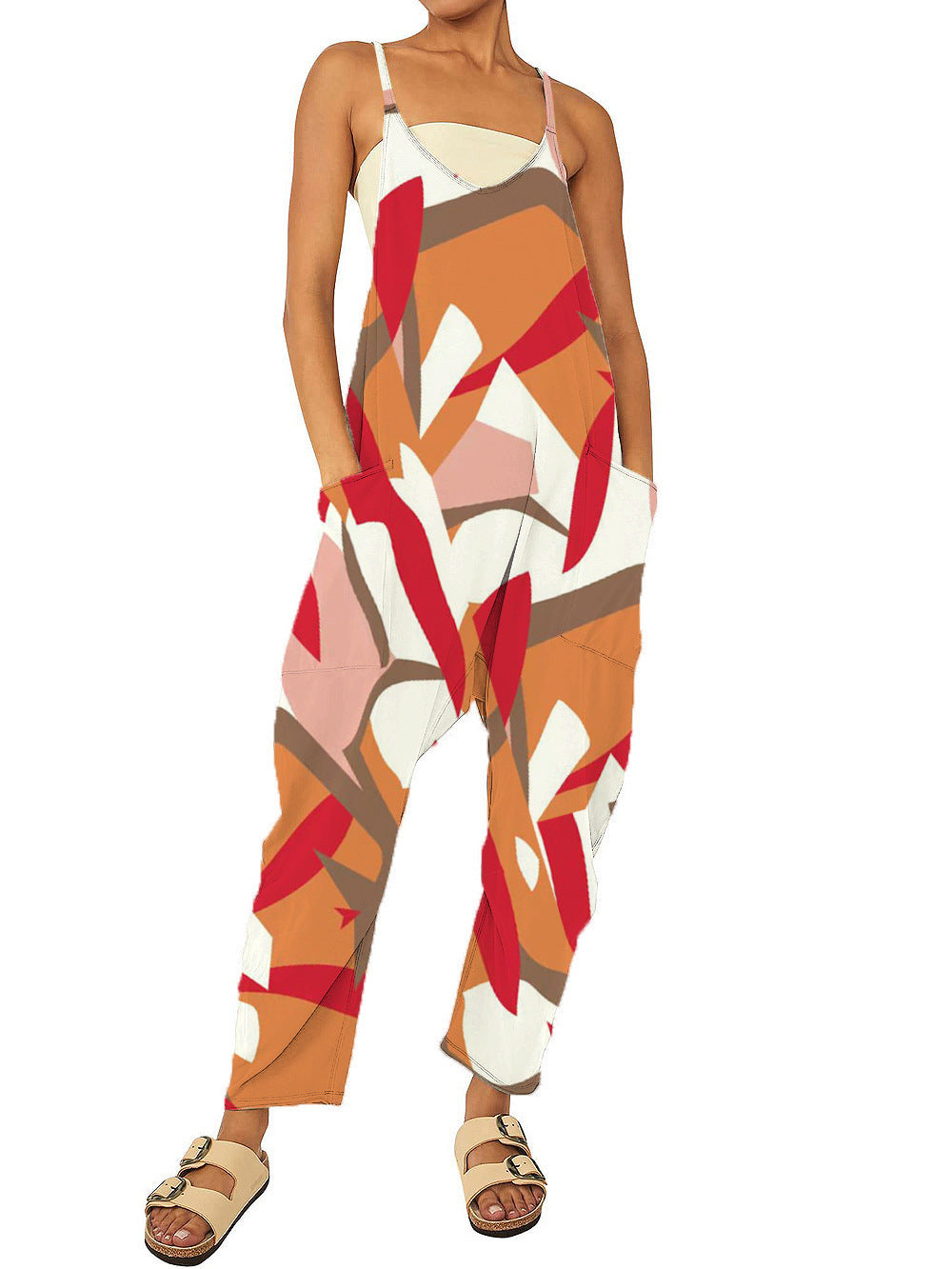 Dame jumpsuit med unikt grafikdesign Stilla