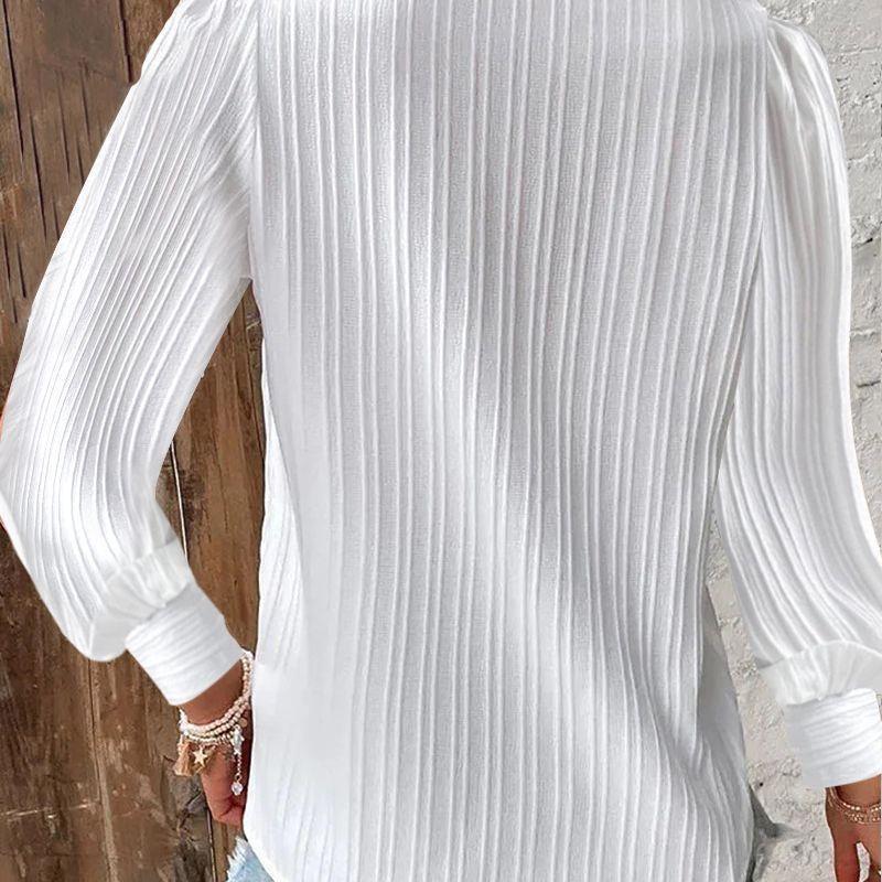 Dame Plisseret Bluser T-shirt med romantiske Spidsdetaljer Stilla