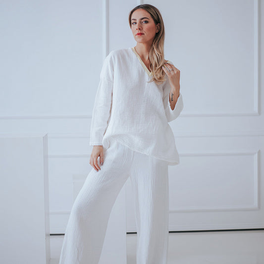 Dame afslappet lounge-sæt med åndbart materiale og løs pasform Stilla