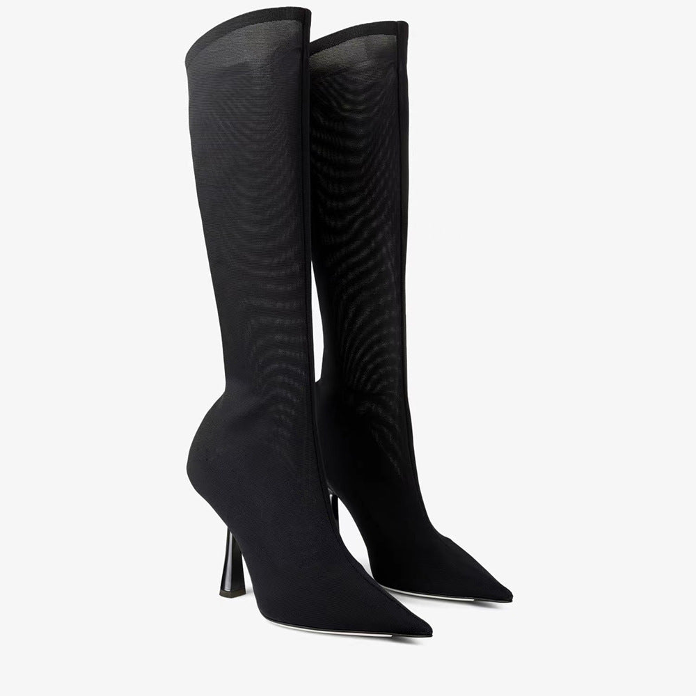 Femme Fashion-Forward Høj-Stiletto Sok Støvler Stilla